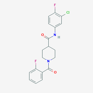 molecular formula C19H17ClF2N2O2 B4563393 N-(3-chloro-4-fluorophenyl)-1-(2-fluorobenzoyl)piperidine-4-carboxamide 