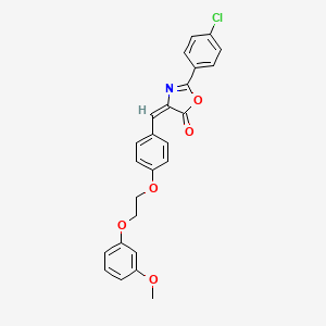 molecular formula C25H20ClNO5 B4563402 (4E)-2-(4-chlorophenyl)-4-[[4-[2-(3-methoxyphenoxy)ethoxy]phenyl]methylidene]-1,3-oxazol-5-one 