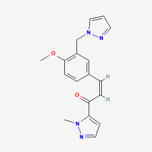 3-[4-methoxy-3-(1H-pyrazol-1-ylmethyl)phenyl]-1-(1-methyl-1H-pyrazol-5-yl)-2-propen-1-one