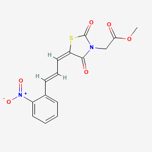 methyl {(5E)-5-[(2E)-3-(2-nitrophenyl)prop-2-en-1-ylidene]-2,4-dioxo-1,3-thiazolidin-3-yl}acetate