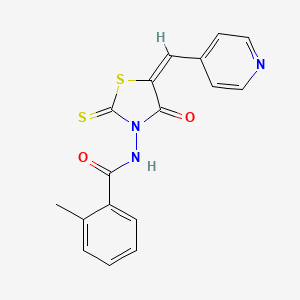 2-methyl-N-[4-oxo-5-(4-pyridinylmethylene)-2-thioxo-1,3-thiazolidin-3-yl]benzamide