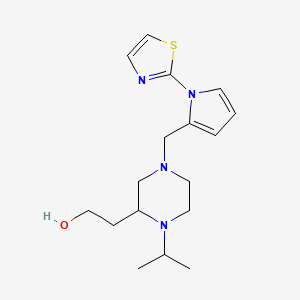 molecular formula C17H26N4OS B4563447 2-(1-isopropyl-4-{[1-(1,3-thiazol-2-yl)-1H-pyrrol-2-yl]methyl}-2-piperazinyl)ethanol 