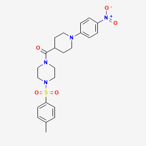 {4-[(4-METHYLPHENYL)SULFONYL]PIPERAZINO}[1-(4-NITROPHENYL)-4-PIPERIDYL]METHANONE