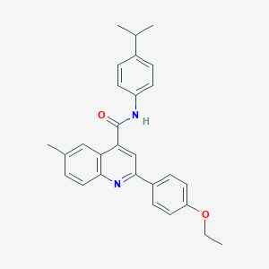 molecular formula C28H28N2O2 B456347 2-(4-ethoxyphenyl)-N-(4-isopropylphenyl)-6-methyl-4-quinolinecarboxamide 