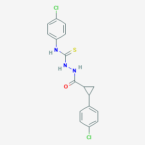 molecular formula C17H15Cl2N3OS B456353 N-(4-chlorophenyl)-2-{[2-(4-chlorophenyl)cyclopropyl]carbonyl}hydrazinecarbothioamide 
