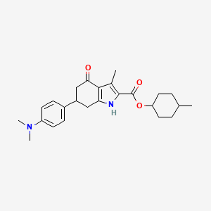 molecular formula C25H32N2O3 B4563530 4-methylcyclohexyl 6-[4-(dimethylamino)phenyl]-3-methyl-4-oxo-4,5,6,7-tetrahydro-1H-indole-2-carboxylate 