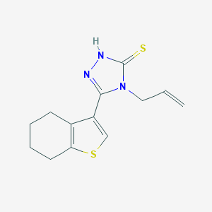 molecular formula C13H15N3S2 B456354 4-allyl-5-(4,5,6,7-tetrahydro-1-benzothien-3-yl)-4H-1,2,4-triazole-3-thiol CAS No. 522597-46-2
