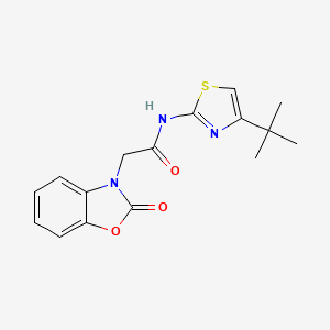 molecular formula C16H17N3O3S B4563554 N-(4-tert-butyl-1,3-thiazol-2-yl)-2-(2-oxo-1,3-benzoxazol-3(2H)-yl)acetamide 