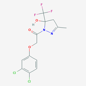 molecular formula C13H11Cl2F3N2O3 B456359 2-(3,4-dichlorophenoxy)-1-[5-hydroxy-3-methyl-5-(trifluoromethyl)-4,5-dihydro-1H-pyrazol-1-yl]ethanone 
