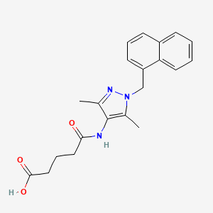 molecular formula C21H23N3O3 B4563599 5-{[3,5-dimethyl-1-(1-naphthylmethyl)-1H-pyrazol-4-yl]amino}-5-oxopentanoic acid 