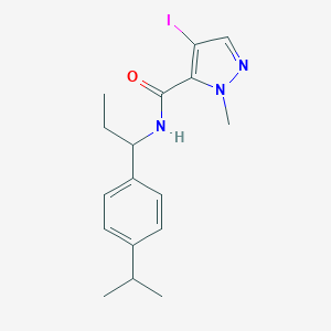 molecular formula C17H22IN3O B456360 4-iodo-N-[1-(4-isopropylphenyl)propyl]-1-methyl-1H-pyrazole-5-carboxamide 