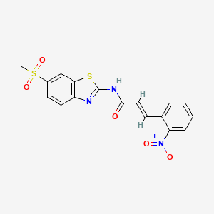 molecular formula C17H13N3O5S2 B4563607 (E)-N-[6-(METHYLSULFONYL)-1,3-BENZOTHIAZOL-2-YL]-3-(2-NITROPHENYL)-2-PROPENAMIDE 