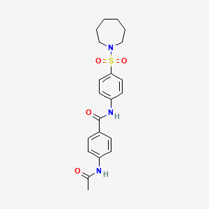 molecular formula C21H25N3O4S B4563609 N-[4-(AZEPANE-1-SULFONYL)PHENYL]-4-ACETAMIDOBENZAMIDE 