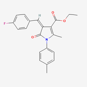 ETHYL (4Z)-4-[(4-FLUOROPHENYL)METHYLIDENE]-2-METHYL-1-(4-METHYLPHENYL)-5-OXO-4,5-DIHYDRO-1H-PYRROLE-3-CARBOXYLATE