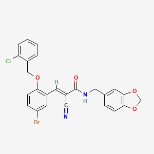 N-(1,3-benzodioxol-5-ylmethyl)-3-{5-bromo-2-[(2-chlorobenzyl)oxy]phenyl}-2-cyanoacrylamide