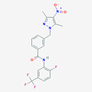 3-[(3,5-dimethyl-4-nitro-1H-pyrazol-1-yl)methyl]-N-[2-fluoro-5-(trifluoromethyl)phenyl]benzamide