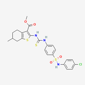 molecular formula C24H24ClN3O4S3 B4563671 Methyl 2-[({4-[(4-chlorophenyl)sulfamoyl]phenyl}carbamothioyl)amino]-6-methyl-4,5,6,7-tetrahydro-1-benzothiophene-3-carboxylate 