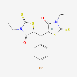 5-[(4-BROMOPHENYL)(3-ETHYL-4-OXO-2-THIOXO-1,3-THIAZOLAN-5-YL)METHYL]-3-ETHYL-2-THIOXO-1,3-THIAZOLAN-4-ONE