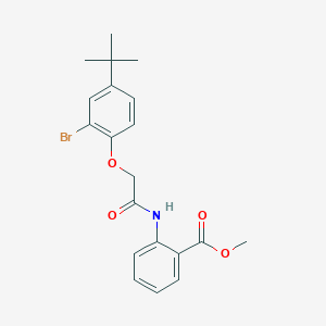 molecular formula C20H22BrNO4 B4563683 methyl 2-{[(2-bromo-4-tert-butylphenoxy)acetyl]amino}benzoate 