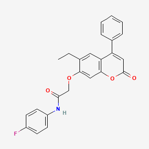 molecular formula C25H20FNO4 B4563688 2-[(6-ethyl-2-oxo-4-phenyl-2H-chromen-7-yl)oxy]-N-(4-fluorophenyl)acetamide 