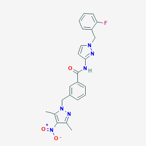 3-[(3,5-dimethyl-4-nitro-1H-pyrazol-1-yl)methyl]-N-[1-(2-fluorobenzyl)-1H-pyrazol-3-yl]benzamide