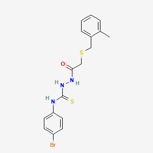 molecular formula C17H18BrN3OS2 B4563752 N-(4-bromophenyl)-2-{[(2-methylbenzyl)thio]acetyl}hydrazinecarbothioamide 