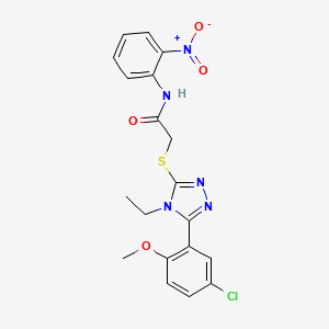 2-{[5-(5-chloro-2-methoxyphenyl)-4-ethyl-4H-1,2,4-triazol-3-yl]sulfanyl}-N-(2-nitrophenyl)acetamide