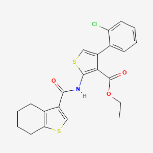 molecular formula C22H20ClNO3S2 B4563793 ethyl 4-(2-chlorophenyl)-2-[(4,5,6,7-tetrahydro-1-benzothien-3-ylcarbonyl)amino]-3-thiophenecarboxylate 