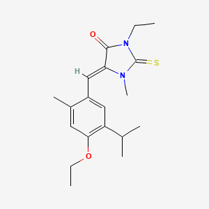 molecular formula C19H26N2O2S B4563824 (5Z)-5-[(4-ethoxy-2-methyl-5-propan-2-ylphenyl)methylidene]-3-ethyl-1-methyl-2-sulfanylideneimidazolidin-4-one 