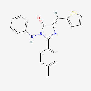 molecular formula C21H17N3OS B4563878 3-anilino-2-(4-methylphenyl)-5-(2-thienylmethylene)-3,5-dihydro-4H-imidazol-4-one 