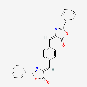 (4Z)-4-[[4-[(E)-(5-oxo-2-phenyl-1,3-oxazol-4-ylidene)methyl]phenyl]methylidene]-2-phenyl-1,3-oxazol-5-one