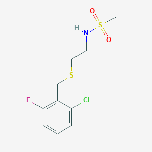 molecular formula C10H13ClFNO2S2 B4563916 N-{2-[(2-chloro-6-fluorobenzyl)sulfanyl]ethyl}methanesulfonamide 