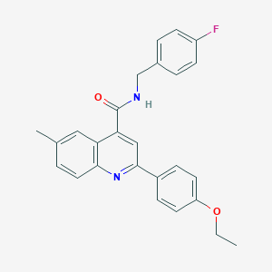 molecular formula C26H23FN2O2 B456392 2-(4-ethoxyphenyl)-N-(4-fluorobenzyl)-6-methyl-4-quinolinecarboxamide 