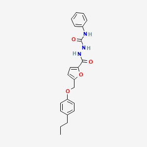 molecular formula C22H23N3O4 B4563928 N-phenyl-2-{5-[(4-propylphenoxy)methyl]-2-furoyl}hydrazinecarboxamide 