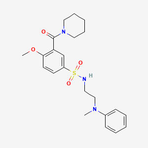 4-methoxy-N-{2-[methyl(phenyl)amino]ethyl}-3-(1-piperidinylcarbonyl)benzenesulfonamide