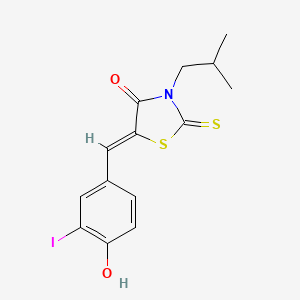 5-(4-hydroxy-3-iodobenzylidene)-3-isobutyl-2-thioxo-1,3-thiazolidin-4-one