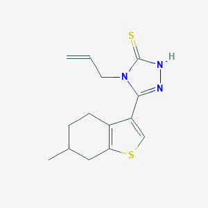 molecular formula C14H17N3S2 B456397 3-(6-methyl-4,5,6,7-tetrahydro-1-benzothiophen-3-yl)-4-prop-2-enyl-1H-1,2,4-triazole-5-thione CAS No. 522597-60-0