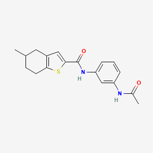 molecular formula C18H20N2O2S B4563973 N-(3-acetamidophenyl)-5-methyl-4,5,6,7-tetrahydro-1-benzothiophene-2-carboxamide 