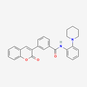 3-(2-oxo-2H-chromen-3-yl)-N-[2-(piperidin-1-yl)phenyl]benzamide