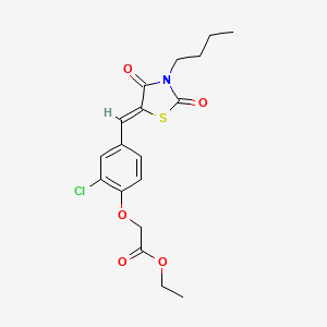 ethyl {4-[(3-butyl-2,4-dioxo-1,3-thiazolidin-5-ylidene)methyl]-2-chlorophenoxy}acetate