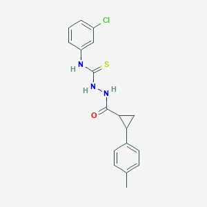 molecular formula C18H18ClN3OS B456406 N-(3-chlorophenyl)-2-{[2-(4-methylphenyl)cyclopropyl]carbonyl}hydrazinecarbothioamide 