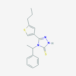 molecular formula C17H19N3S2 B456407 4-(1-苯乙基)-3-(5-丙基-3-噻吩基)-1H-1,2,4-三唑-5-硫酮 