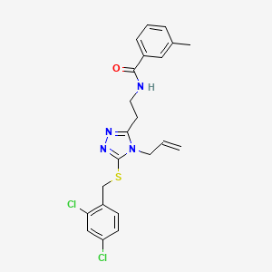 molecular formula C22H22Cl2N4OS B4564078 N-(2-{4-allyl-5-[(2,4-dichlorobenzyl)thio]-4H-1,2,4-triazol-3-yl}ethyl)-3-methylbenzamide 