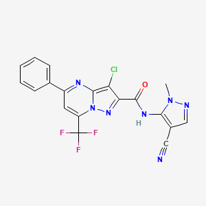 3-chloro-N-(4-cyano-2-methylpyrazol-3-yl)-5-phenyl-7-(trifluoromethyl)pyrazolo[1,5-a]pyrimidine-2-carboxamide