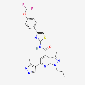 N-{4-[4-(difluoromethoxy)phenyl]-1,3-thiazol-2-yl}-6-(1,5-dimethyl-1H-pyrazol-4-yl)-3-methyl-1-propyl-1H-pyrazolo[3,4-b]pyridine-4-carboxamide