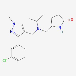 molecular formula C19H25ClN4O B4564133 5-{[{[3-(3-chlorophenyl)-1-methyl-1H-pyrazol-4-yl]methyl}(isopropyl)amino]methyl}-2-pyrrolidinone 