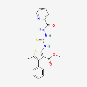 methyl 5-methyl-4-phenyl-2-({[2-(2-pyridinylcarbonyl)hydrazino]carbonothioyl}amino)-3-thiophenecarboxylate