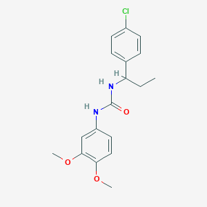 molecular formula C18H21ClN2O3 B4564141 1-[1-(4-Chlorophenyl)propyl]-3-(3,4-dimethoxyphenyl)urea 