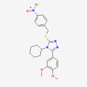 4-cyclohexyl-3-(3,4-dimethoxyphenyl)-5-[(4-nitrobenzyl)thio]-4H-1,2,4-triazole