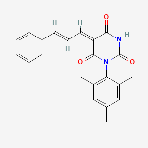 (5Z)-5-[(E)-3-phenylprop-2-enylidene]-1-(2,4,6-trimethylphenyl)-1,3-diazinane-2,4,6-trione